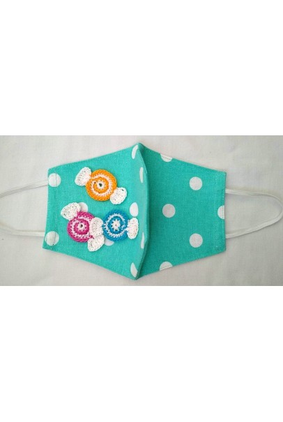 Happy Threads Handmade Cotton Masks with Sweets Crochet Motifs Happy Threads Handmade Cotton Masks with Sweets Crochet Motifs